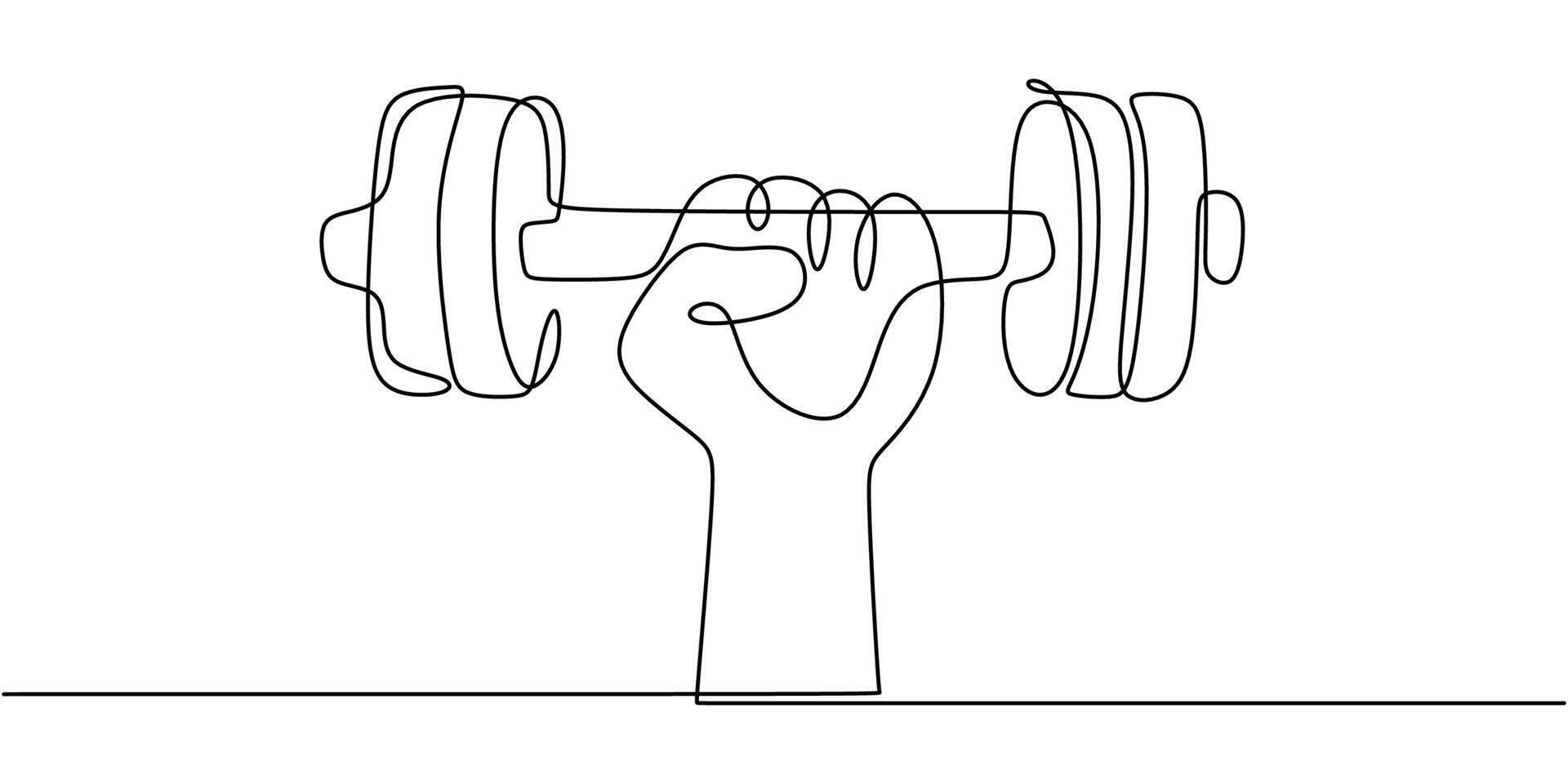 Hand Lifting Barbell. Symbolizing Strength and Fitness in Weightlifting vector
