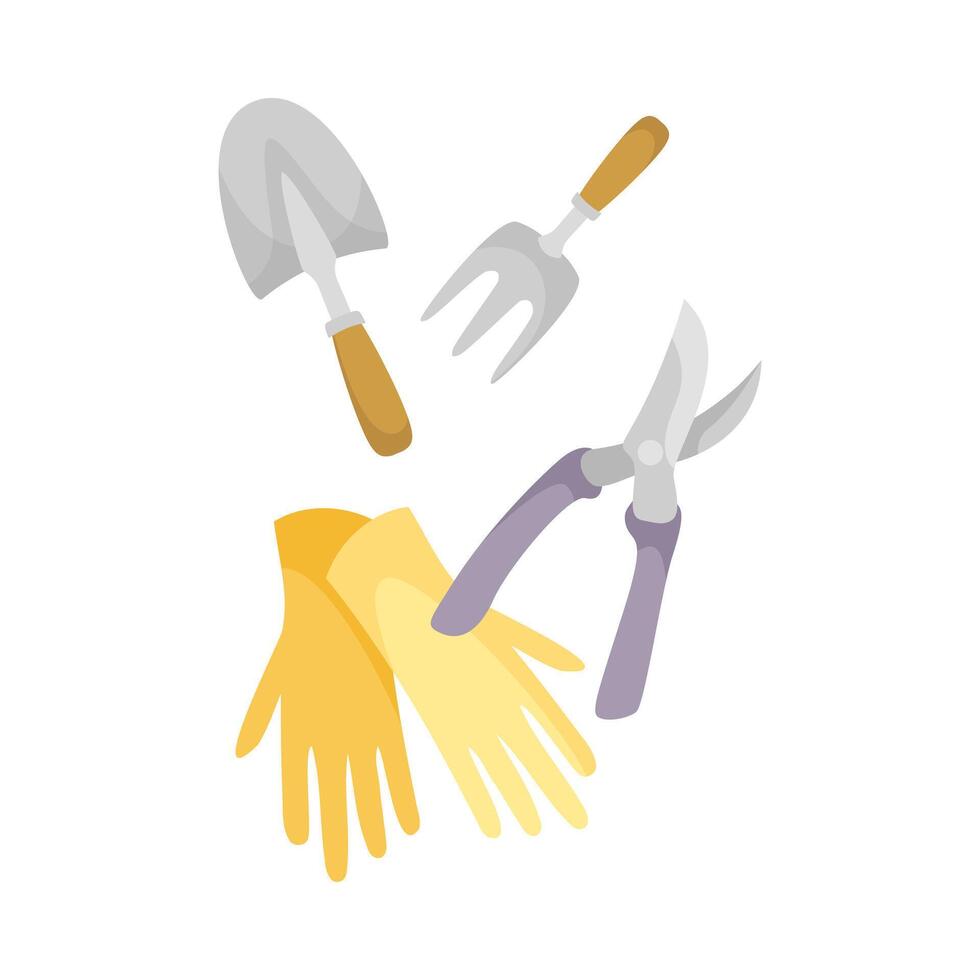 Garden Fork and Trowel as Agricultural Tool Illustration vector