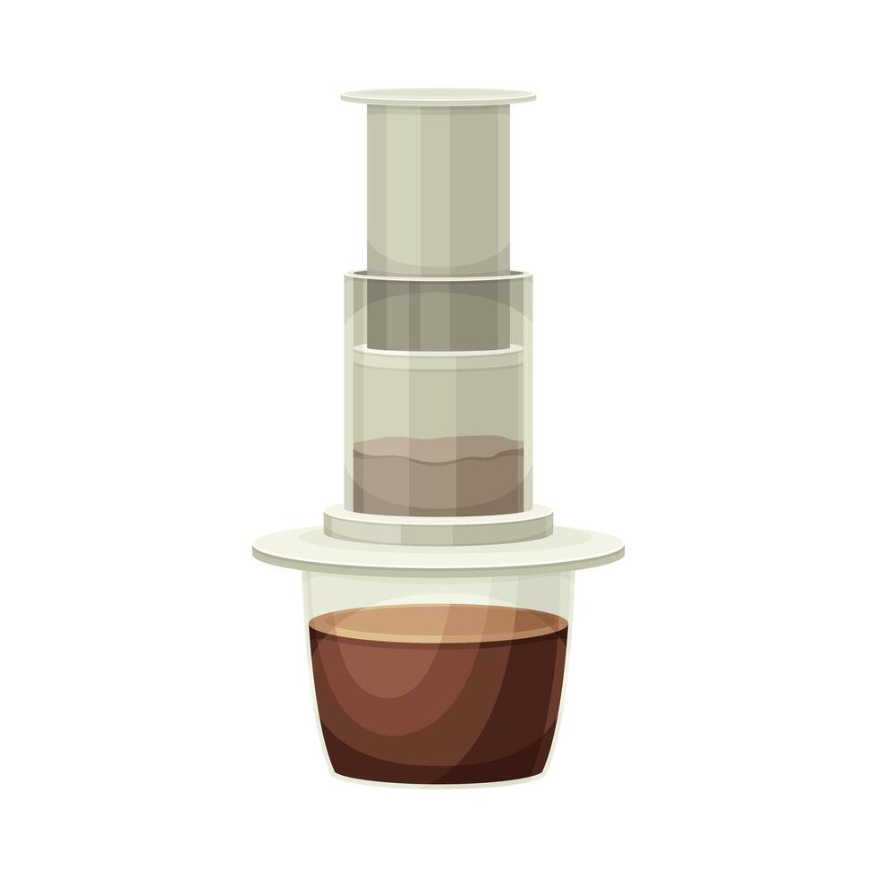 Coffee Brewing with Vacuum Coffee Maker as Cafe Cooking Appliance Illustration vector
