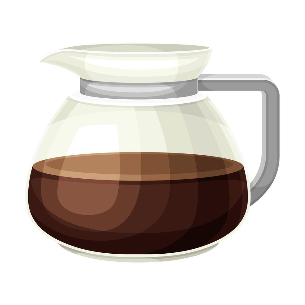 Coffee Brewing with Glass Container Poured with Brown Drink Illustration vector
