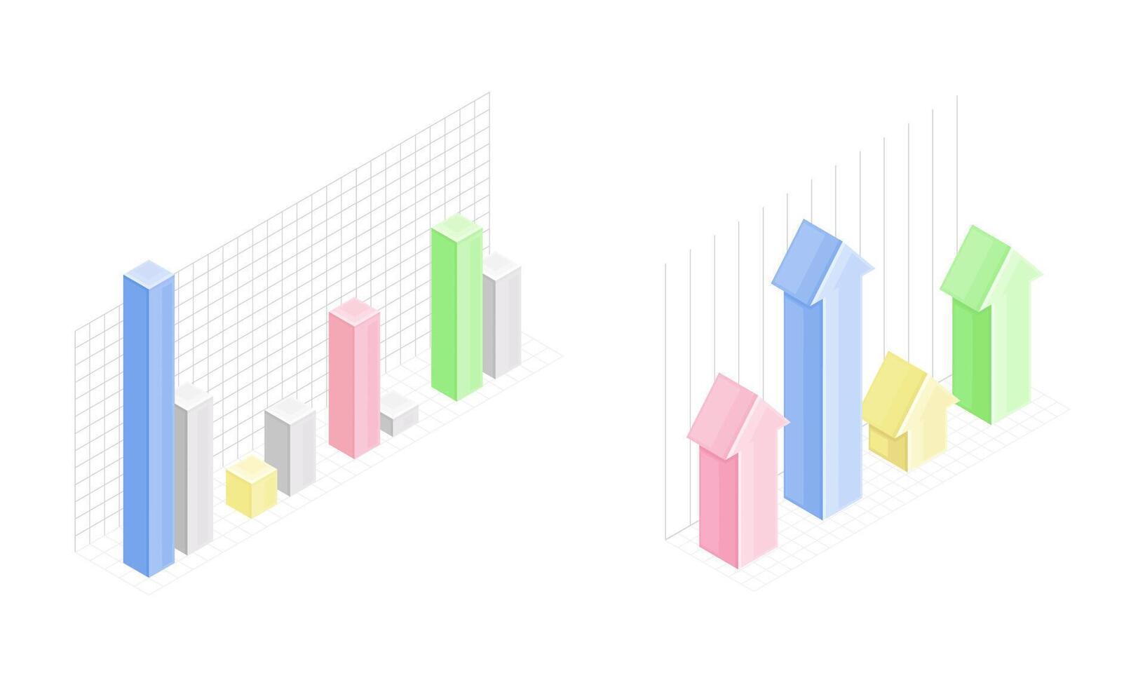 Business graphs set. Financial and marketing charts for web, report, presentation, financial analysis illustration vector