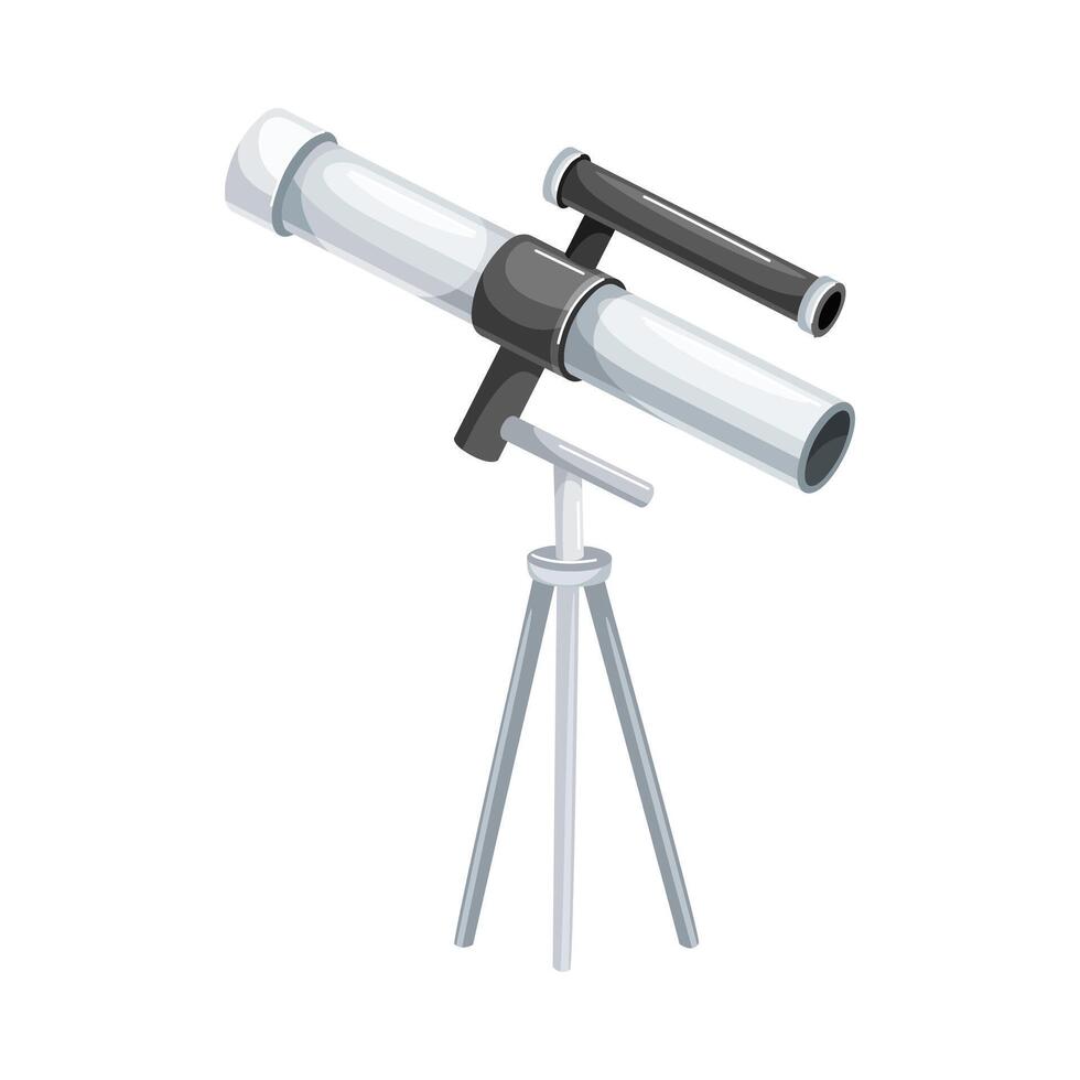 Astronomy telescope, professional optical instrument for viewing distant objects illustration vector
