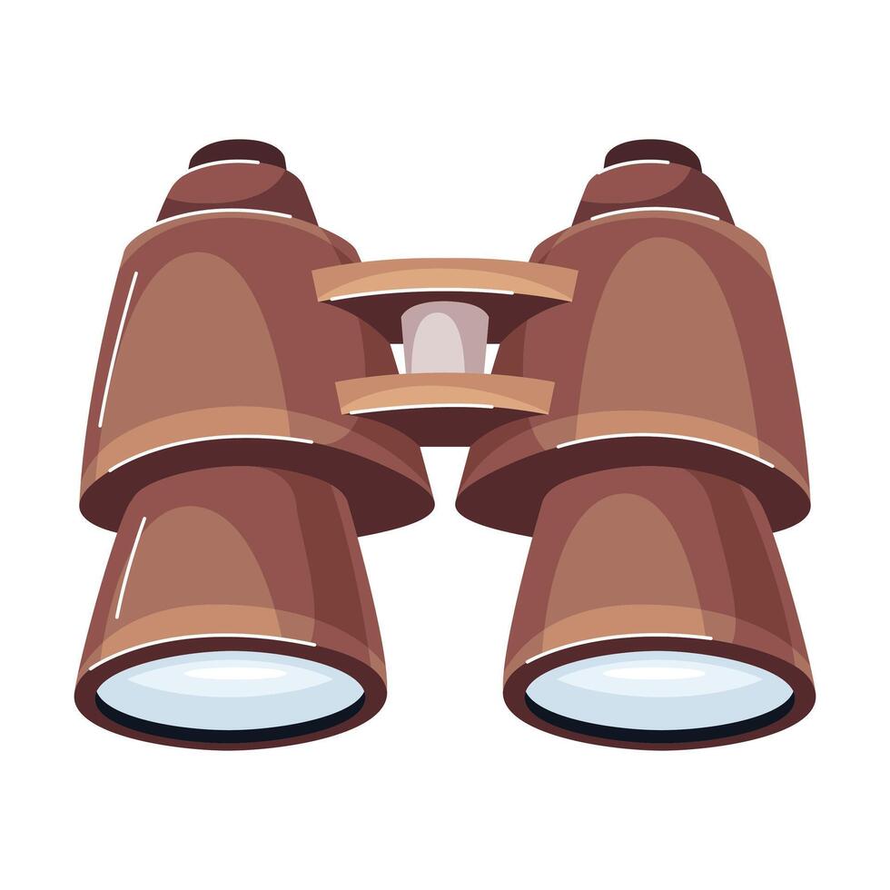 Metal binoculars optical instrument for viewing distant objects illustration vector
