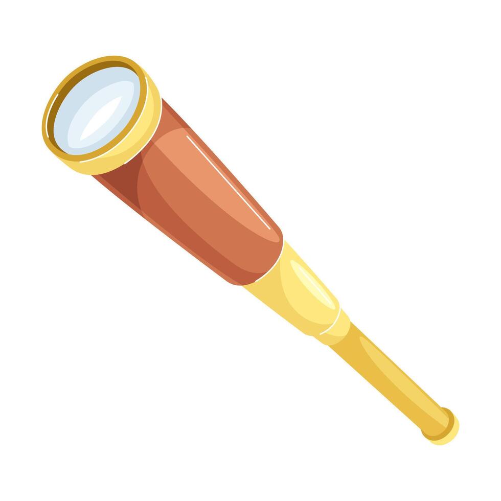 Monocular as Compact Refracting Telescope for Viewing Distant Object Illustration vector