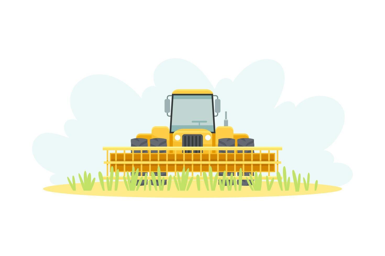 Combine harvester agricultural farming machinery illustration on white background vector