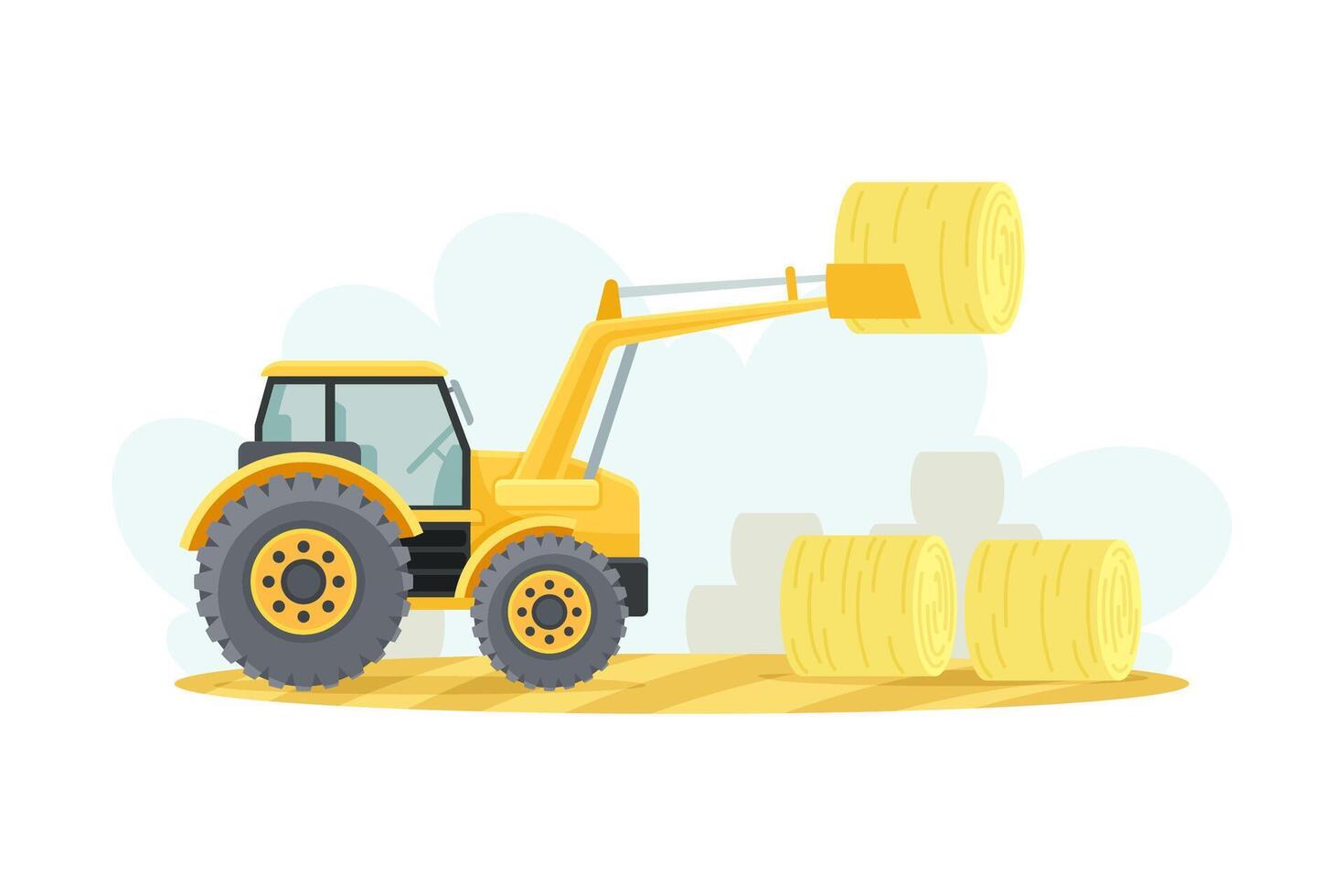 Bale stacker agricultural farming machinery illustration on white background vector