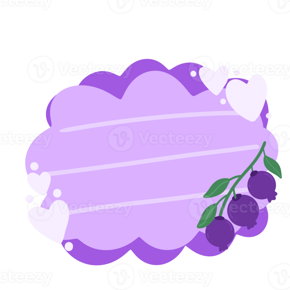 a purple frame with a heart and a purple flower png