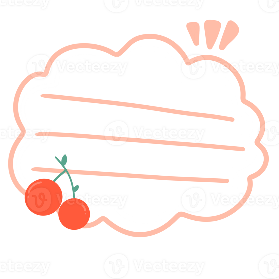 cherries in a cloud with a speech bubble png