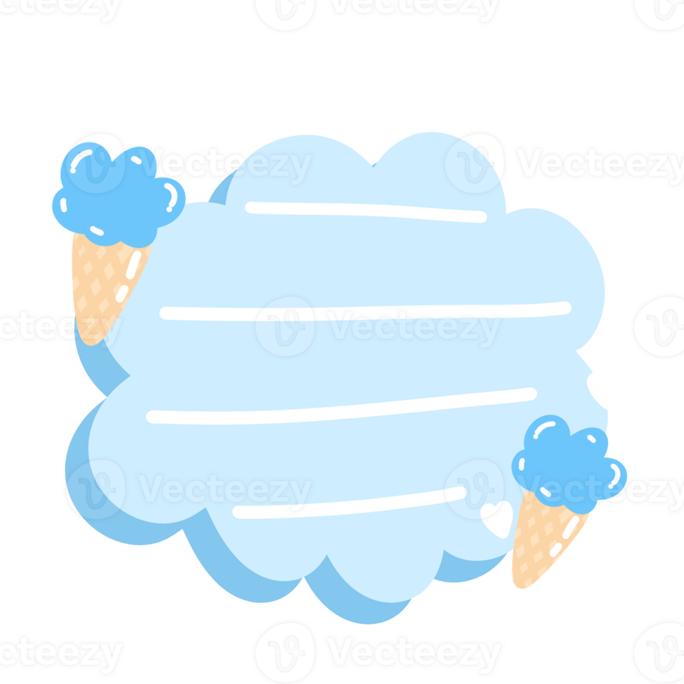 ice cream cloud with blue and white ice cream cones png