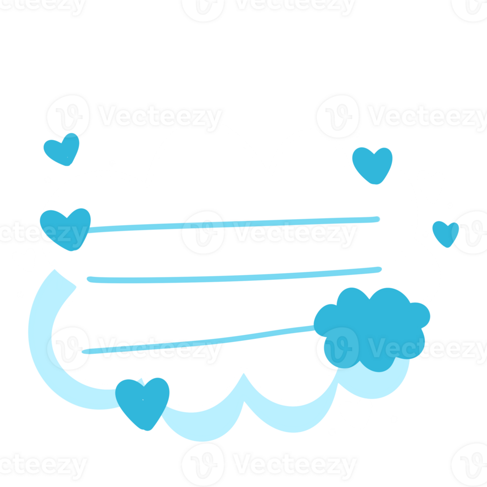 cloud with hearts on transparent background png