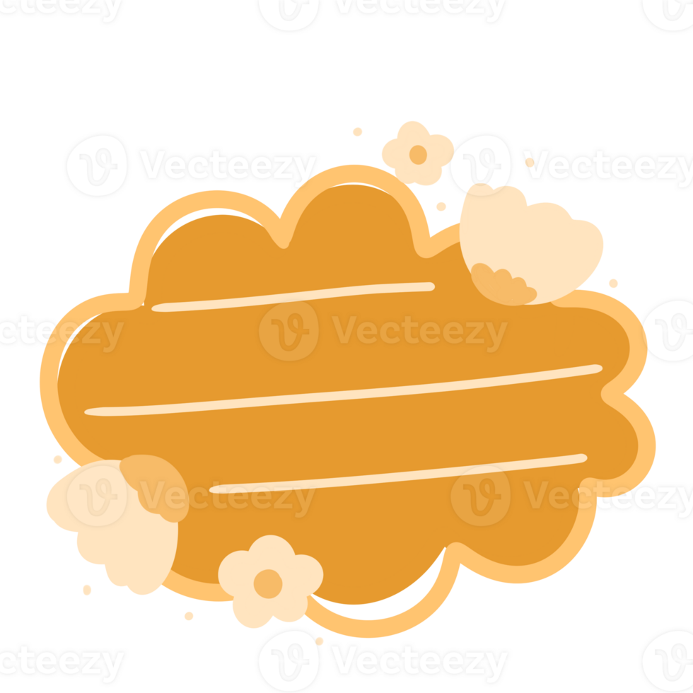a cloud with a speech bubble on it, with a flower on it png
