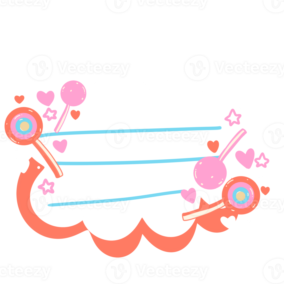 candy hearts and lollipops in a cloud with a blank space for text png