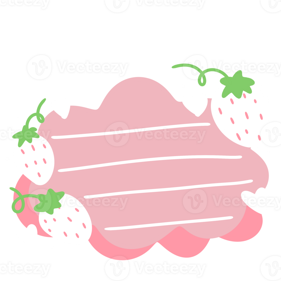 a pink strawberry on a white background with a blank space for text png