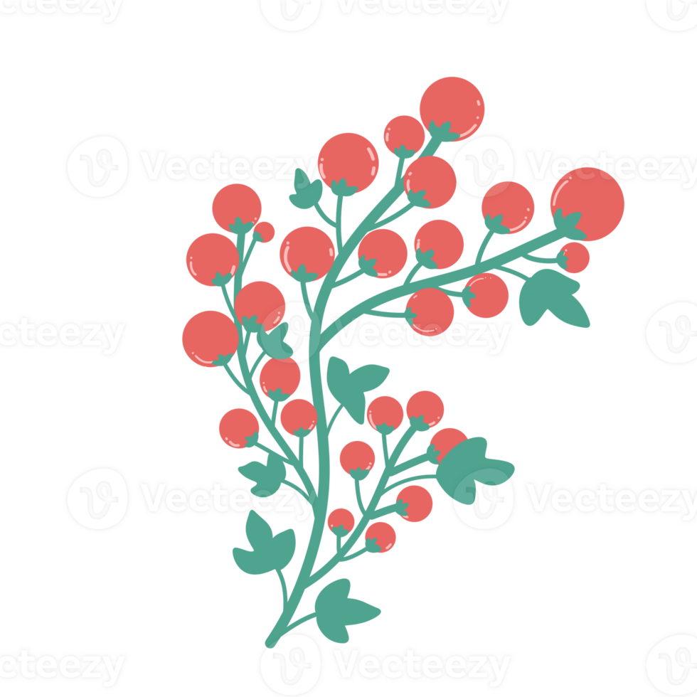 red berries on a branch icon, isolated on transparent background png