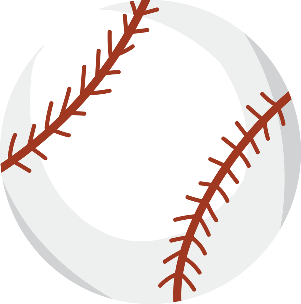 Realistic White Baseball with Red Stitching png