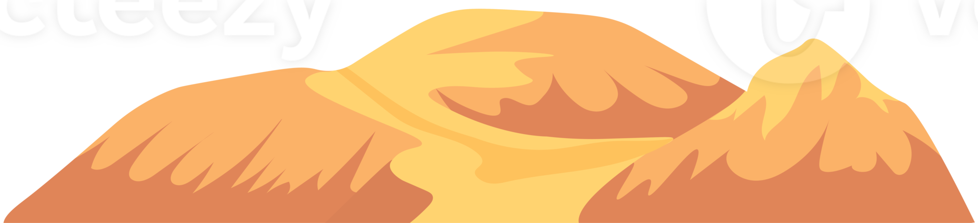Middle Eastern Desert Landscape with Sand Dunes under Blue Sky png