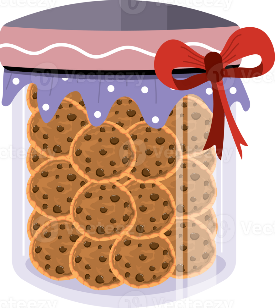 Traditional Eid Cookies in Clear Jar for Celebration png