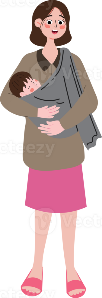 Mother Embracing Infant in a Sweet Moment png