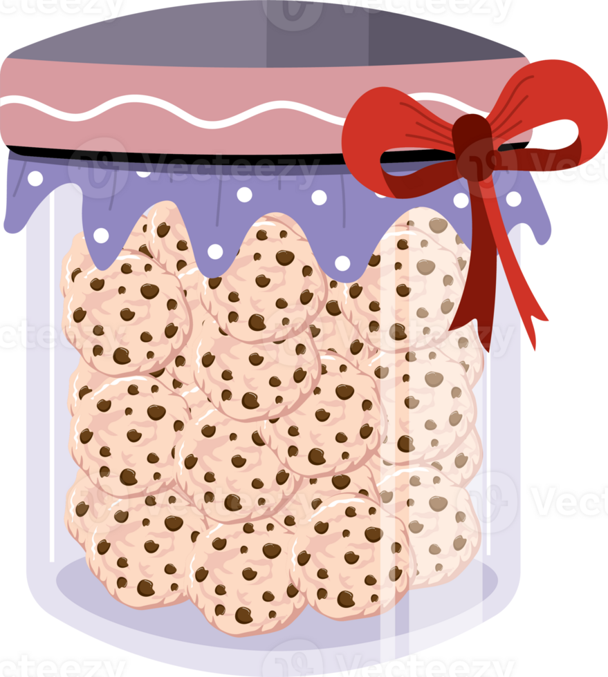 Ribbon-Tied Jar Filled with Eid Treats png