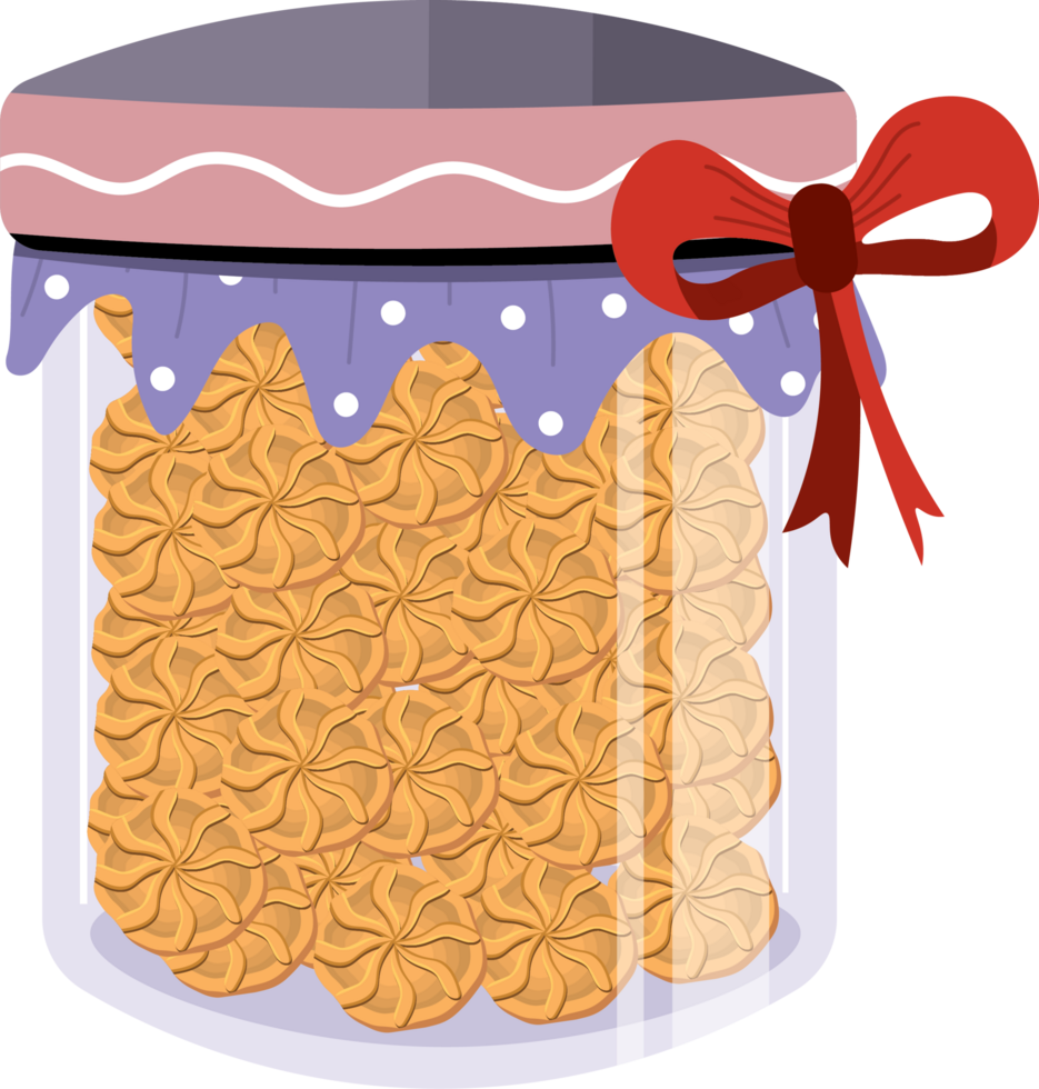 Eid al-Fitr Parcel with Traditional Cookies in Jar png