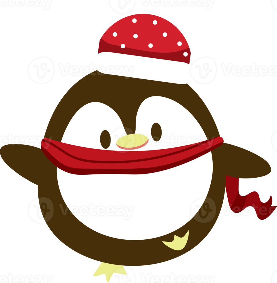 Winter Penguin Dressed for Christmas and New Year Celebration png