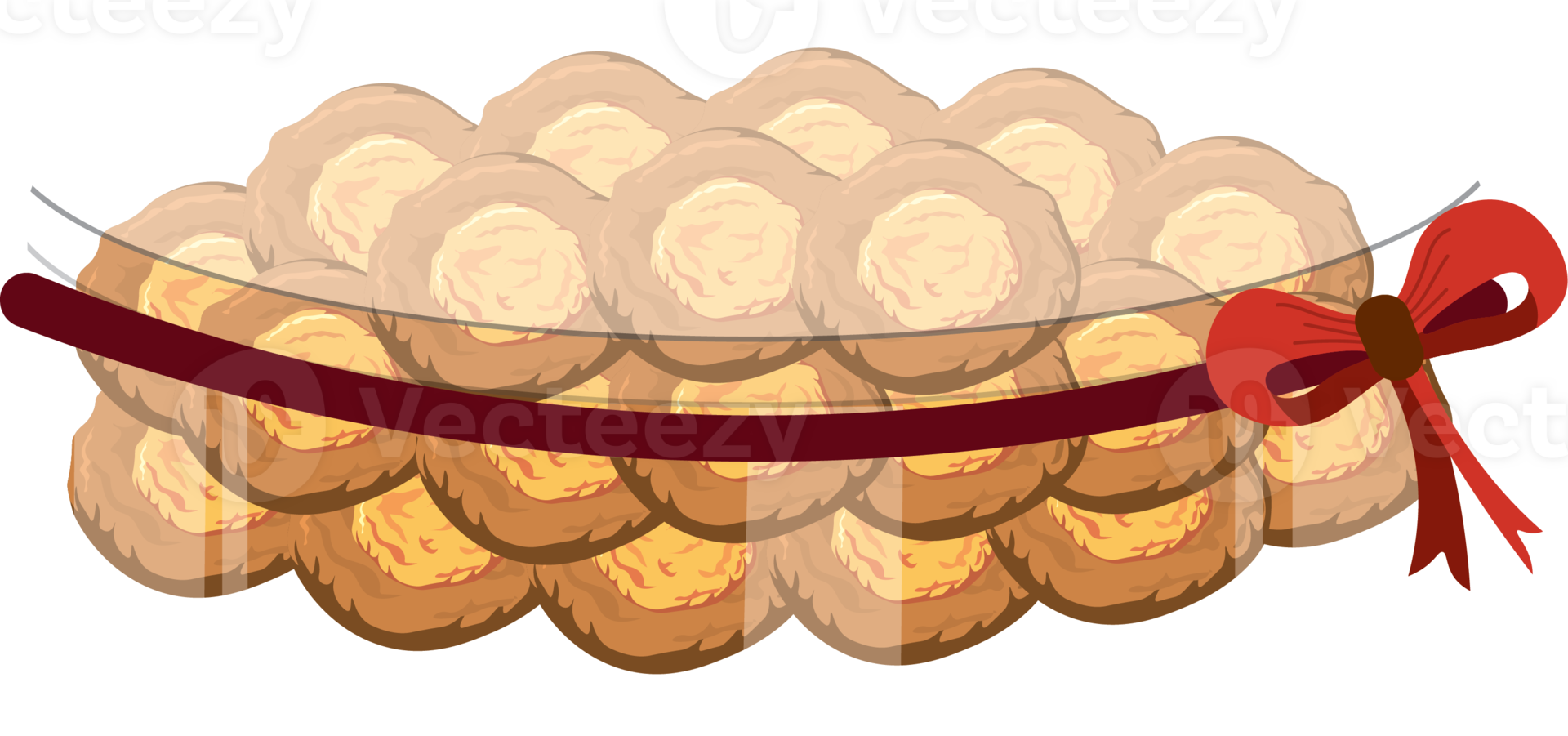 Ribbon-Wrapped Cookie Jar for Eid Celebration png