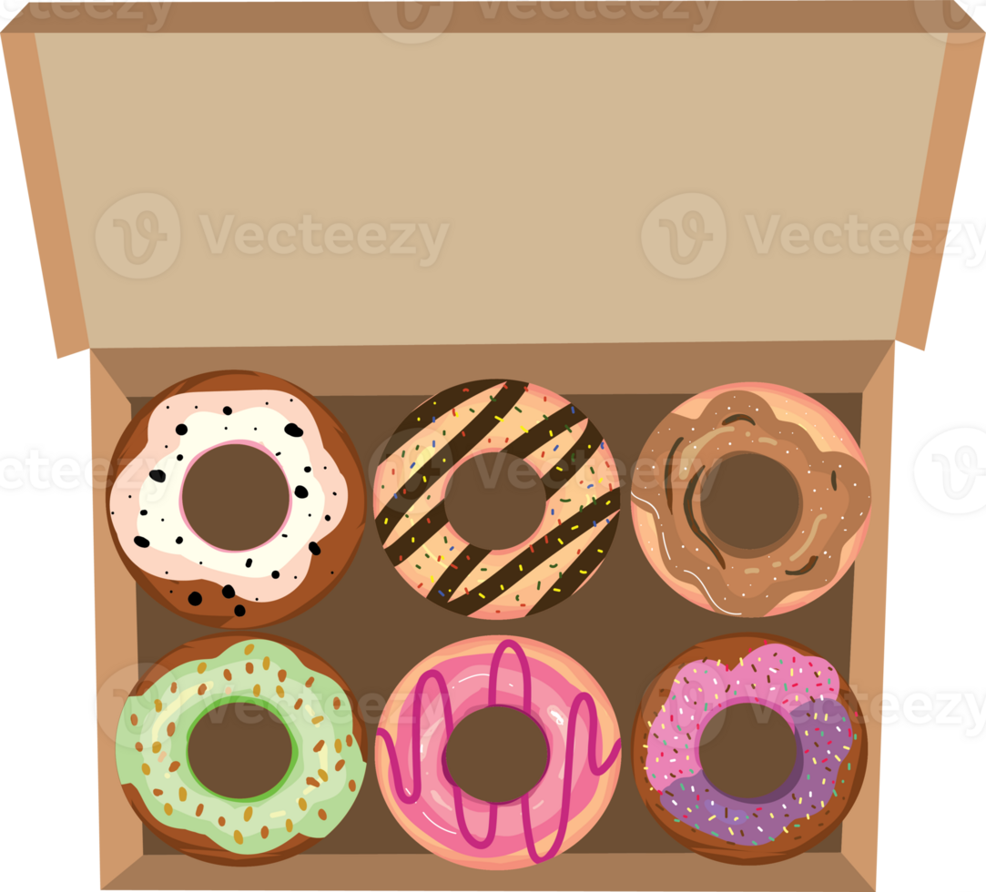 Donuts in Box for Small Bakery Business Promotion png