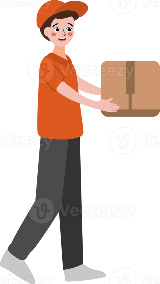 Logistics Worker Handling Package Delivery png