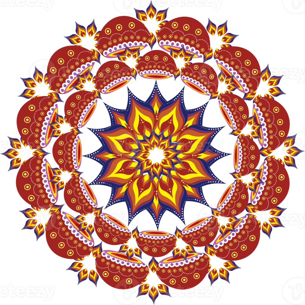 Bright Rangoli Artwork for Hindu Celebration png