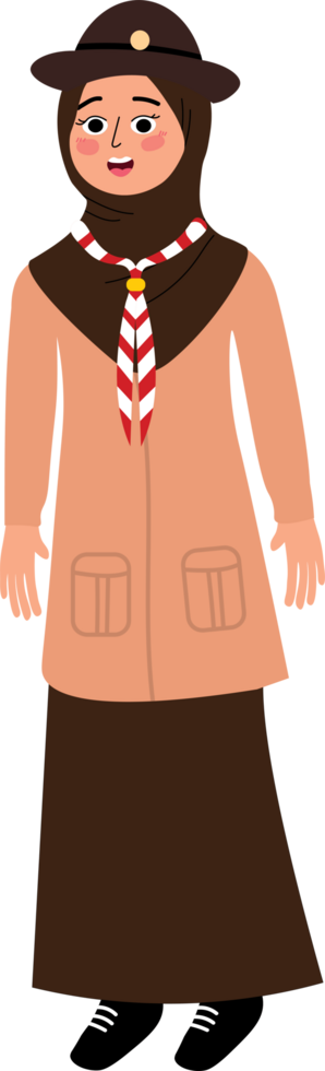 Young Girl in Hijab Participating in Scouting Day Event png