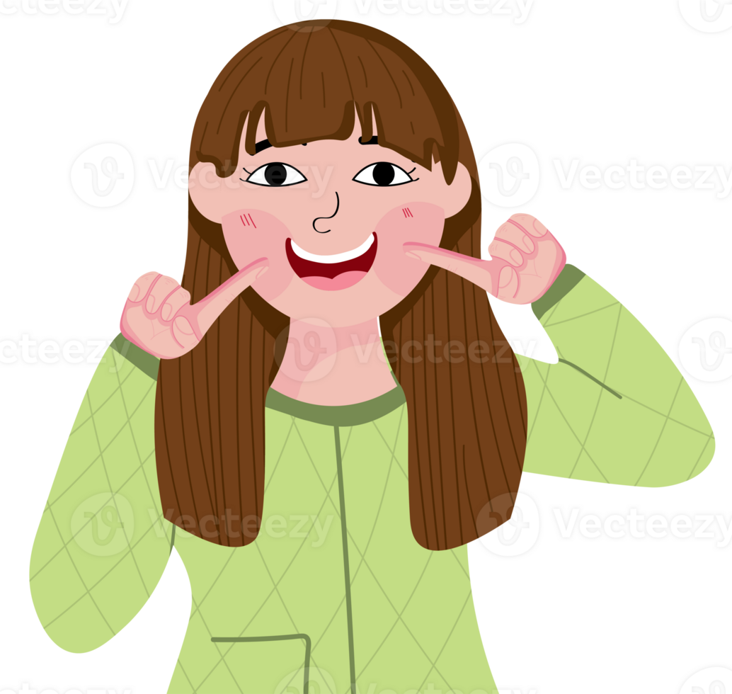 Girl Spreading Happiness with Her Smile png