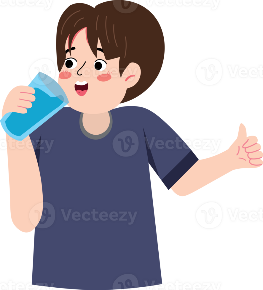 Child Boy Drinking Water to Prevent Dehydration png