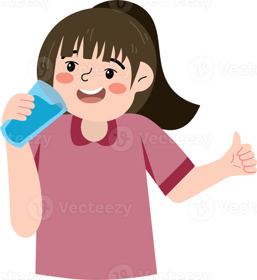 Little Girl Drinking Mineral Water png
