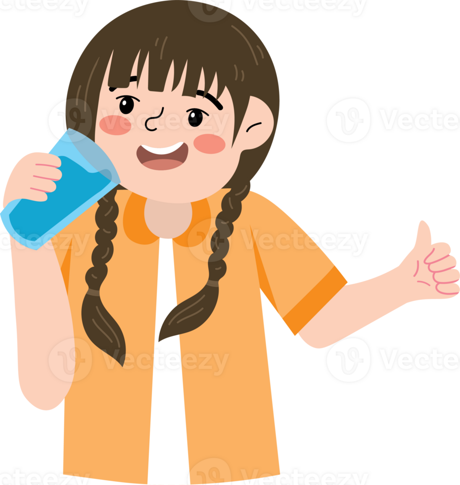 Girl Holding a Bottle of Water png