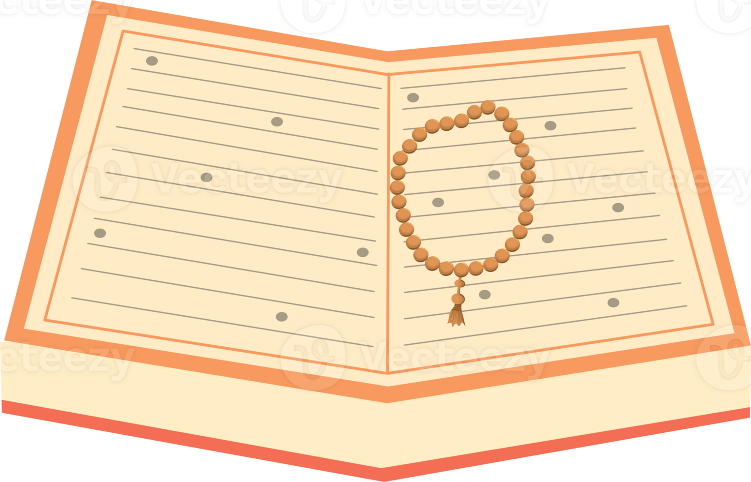Night of Quran Revelation with Holy Book and Beads png