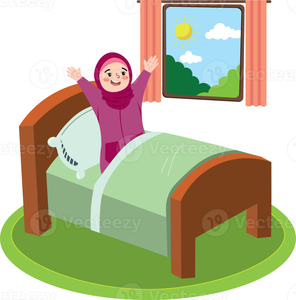 Energetic Morning for a Muslim Girl Ready for the Day png