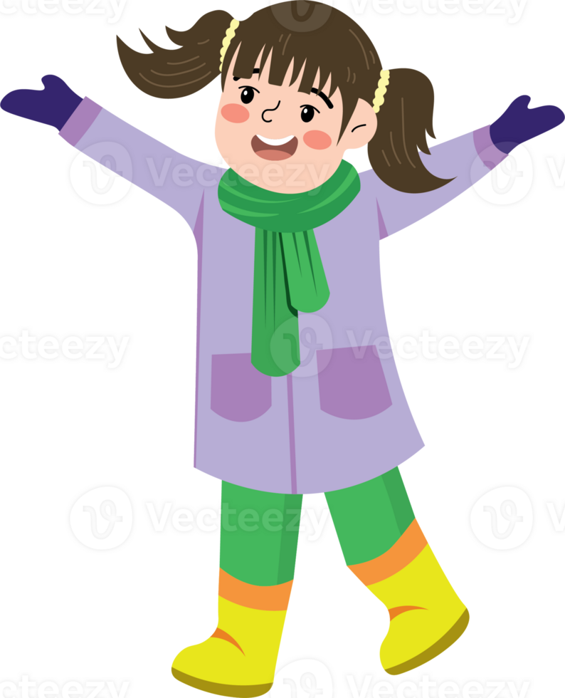 Smiling Child Enjoying Winter Vacation in Snow png