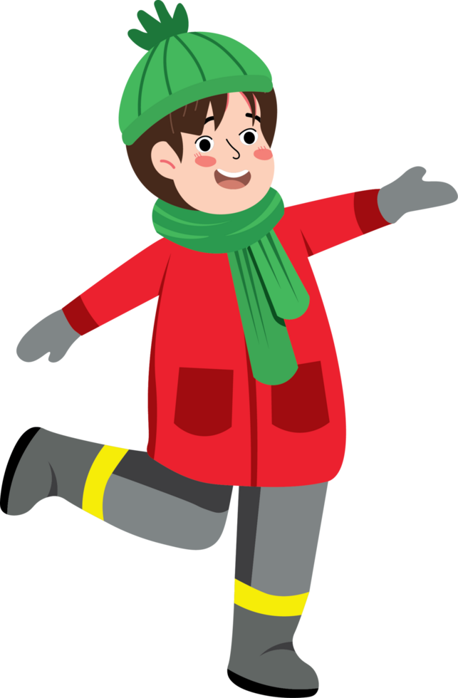 Child Enjoying Winter Break Outdoors in Snowy Weather png