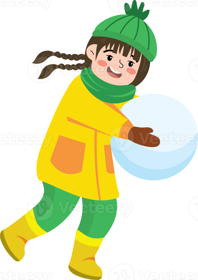 Happy Child Playing in Snow During School Holiday png