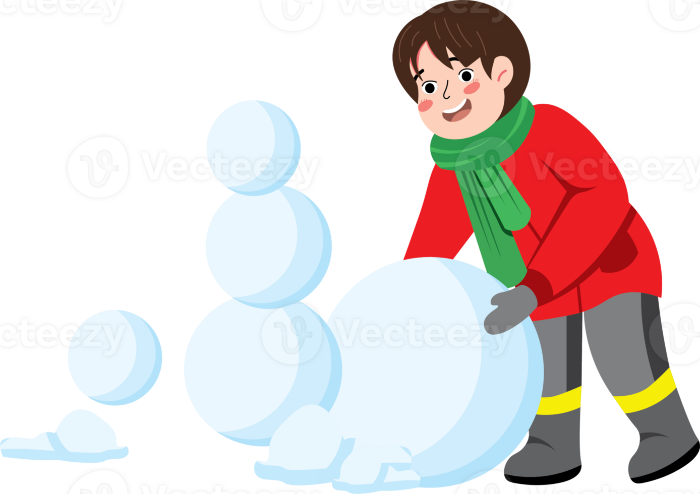 Young Kid Playing in Snow During Winter Holiday png