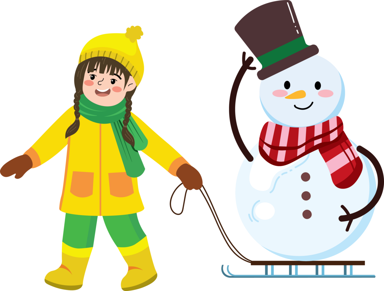 Happy Child Playing in Snow During Christmas Time png