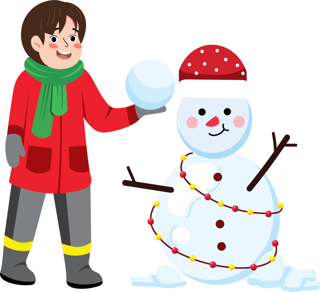 Boy Winter Success, Finished Snowman png