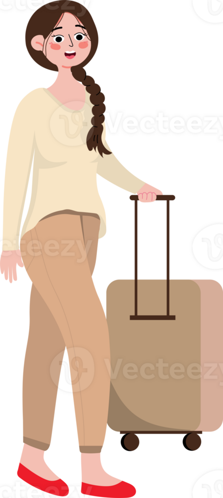 Girl Traveling Internationally with Backpack png
