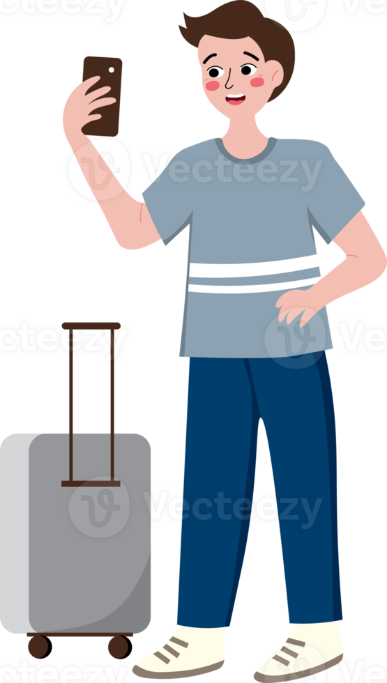 Young Man Traveling and Exploring New Places png