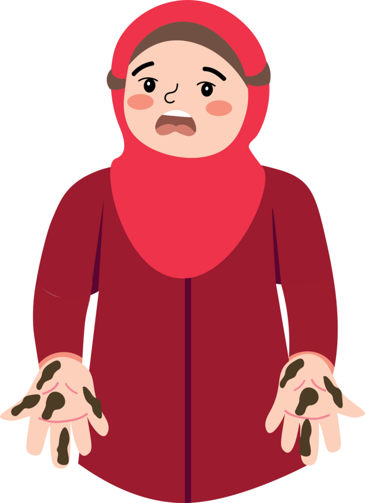 Happy Child with Messy Hands Needs Cleaning png