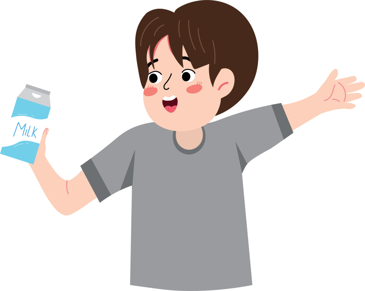 Kid Enjoying a Glass of Milk Before Activitie png