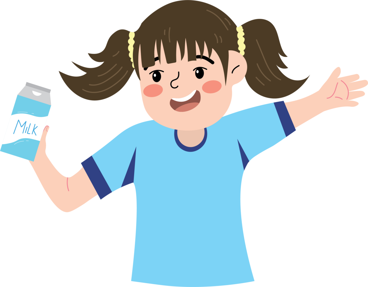 Morning Routine with Child Drinking Milk png