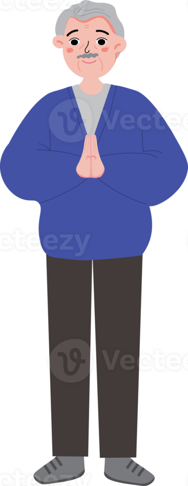 Standing Man Making Apology Gesture for Eid Mubarak png