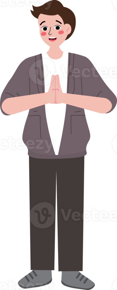 Male Character Expressing Forgiveness in Ramadan Moment png