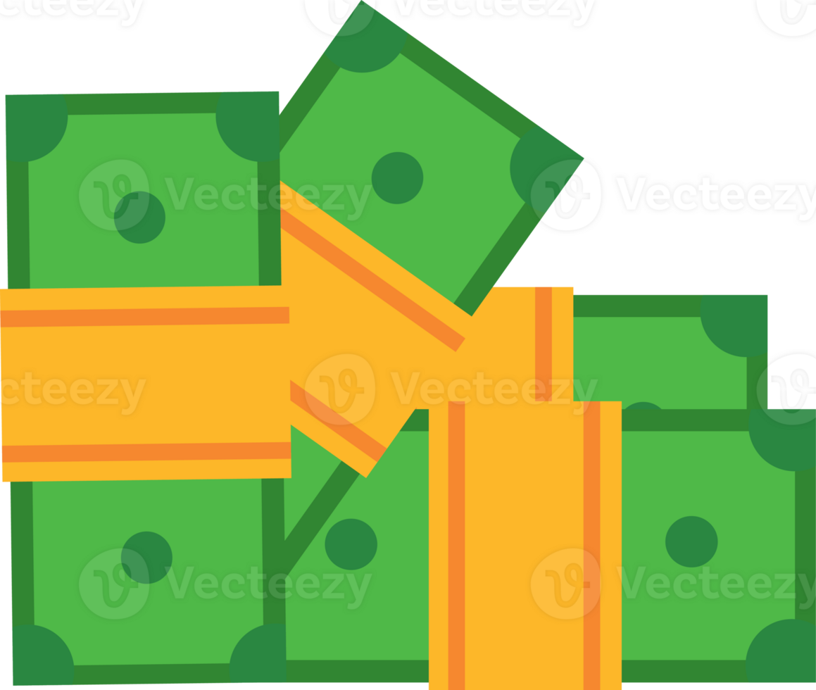 Stack of Cash Bills Representing Wealth and Financial Success png